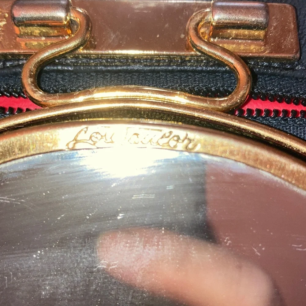 Vintage Lou Taylor Black Leather Shoulder Bag 🌸‎